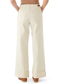 Women's Wide Leg Cuffed Jeans