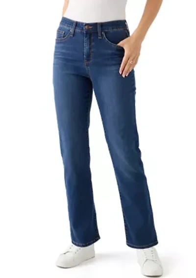 Women's Mid Rise Straight Leg Jeans
