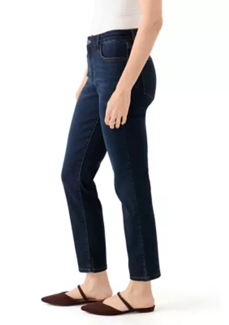 Women's Mid Rise Straight Leg Jeans
