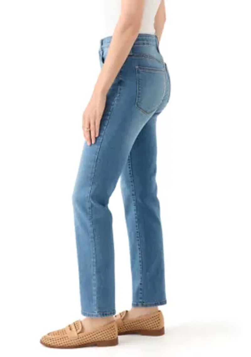 Women's Mid Rise Straight Leg Jeans