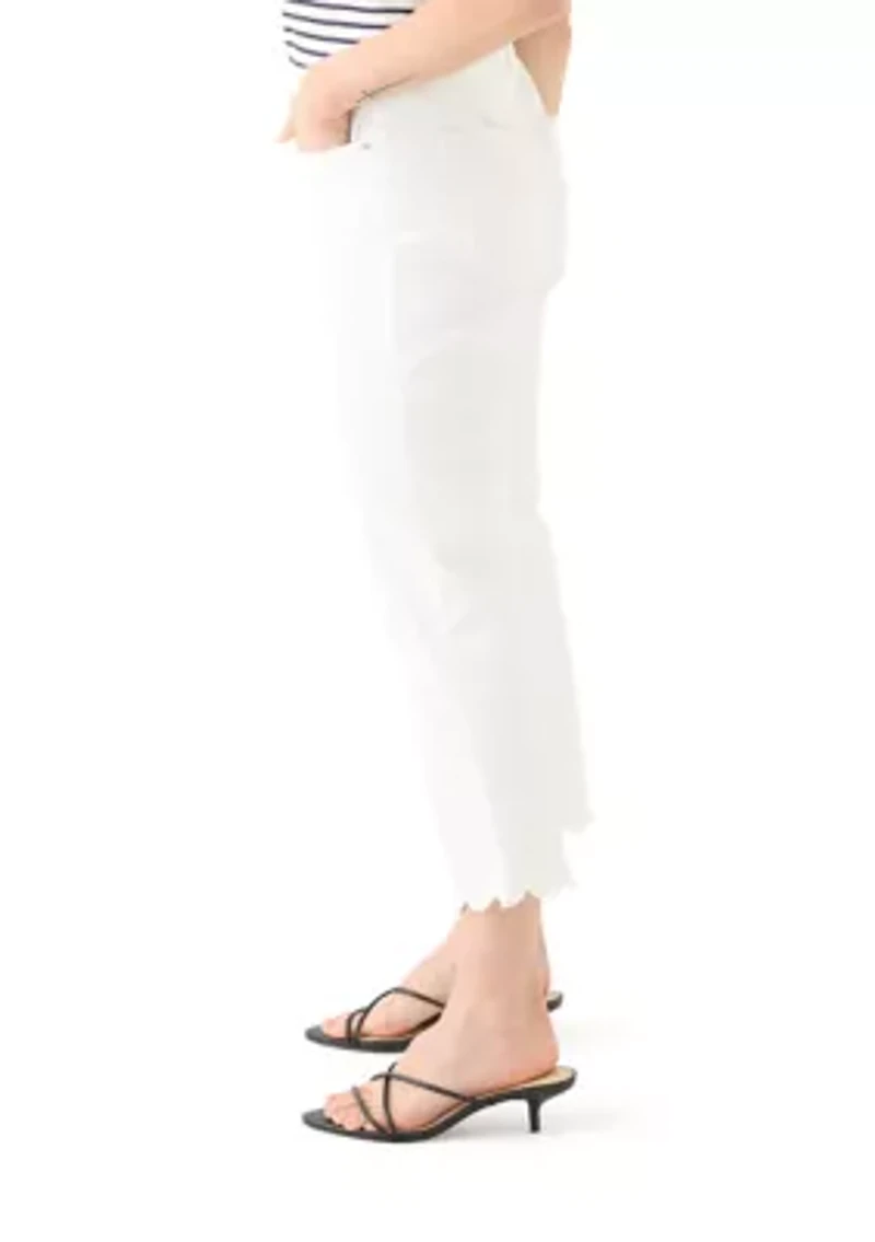 Petite Scallop Kick Flare Pants
