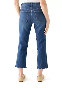 Petite Scallop Kick Flare Pants