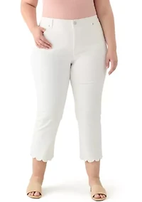 Plus Scallop Kick Flare Jeans