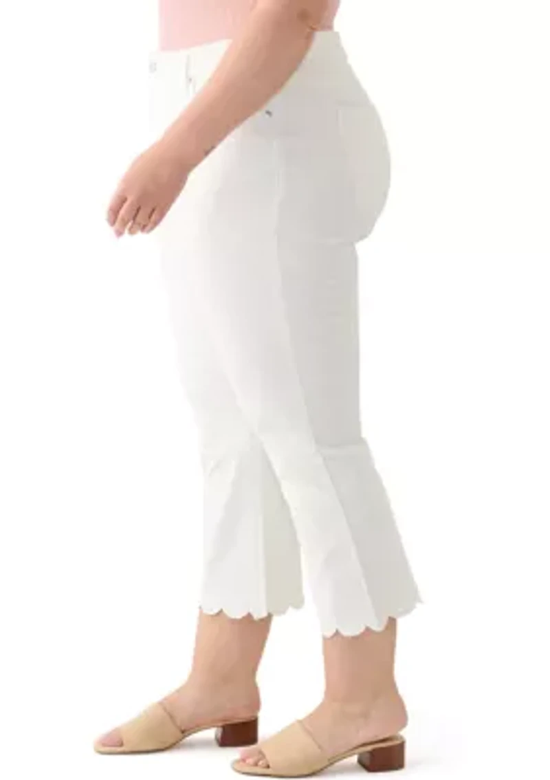 Plus Scallop Kick Flare Jeans