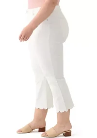 Plus Scallop Kick Flare Jeans