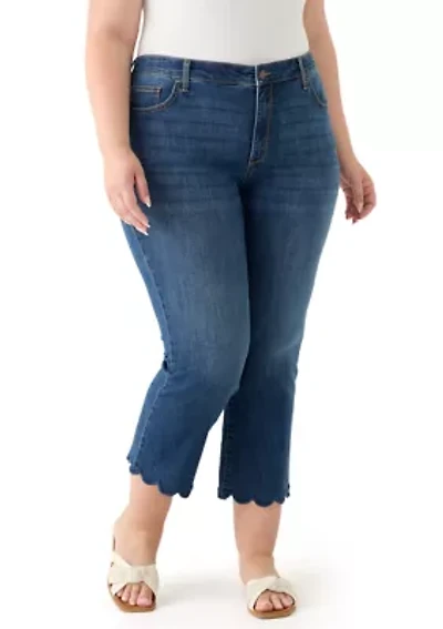 Plus Scallop Kick Flare Jeans