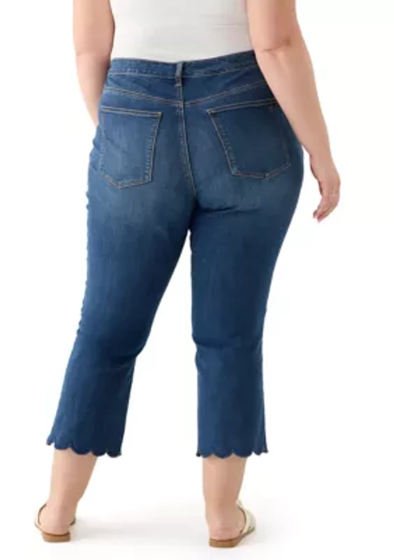 Plus Scallop Kick Flare Jeans