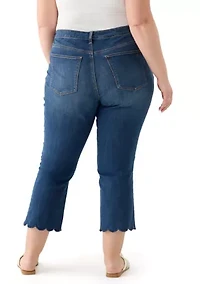 Plus Scallop Kick Flare Jeans