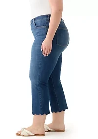 Plus Scallop Kick Flare Jeans