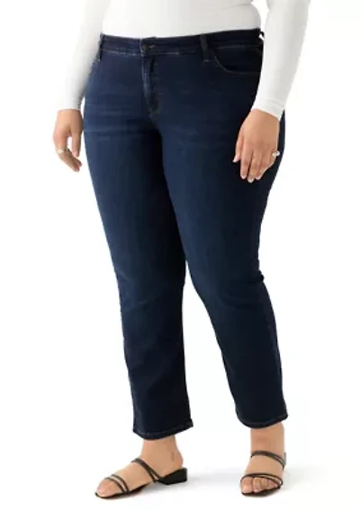Plus Mid Rise Straight Jeans