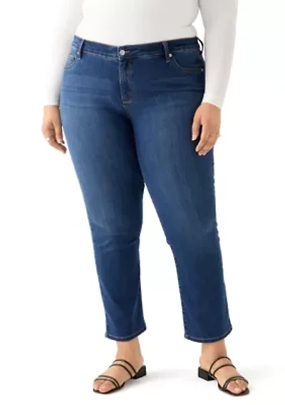 Plus Mid Rise Straight Jeans