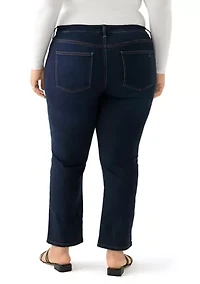 Plus Mid Rise Straight Jeans