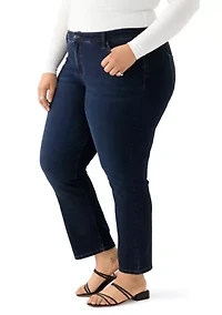 Plus Mid Rise Straight Jeans