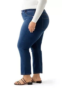 Plus Mid Rise Straight Jeans