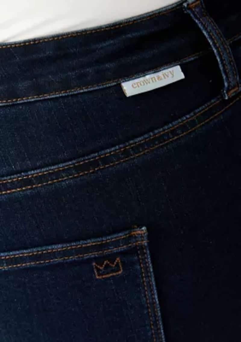 Plus Mid Rise Straight Jeans