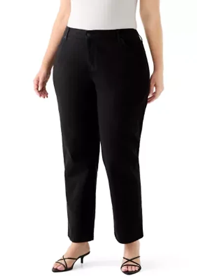Plus Mid Rise Straight Jeans