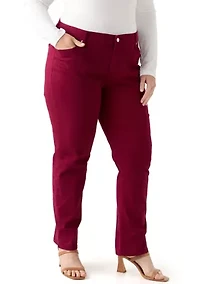 Plus Mid Rise Straight Jeans