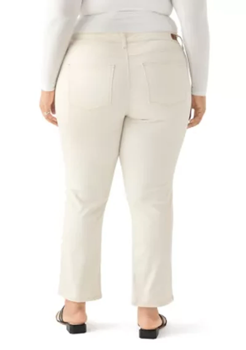 Plus Mid Rise Straight Jeans