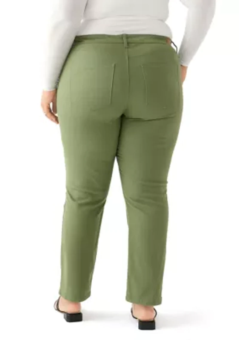 Plus Mid Rise Straight Jeans