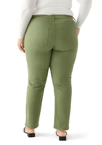 Plus Mid Rise Straight Jeans