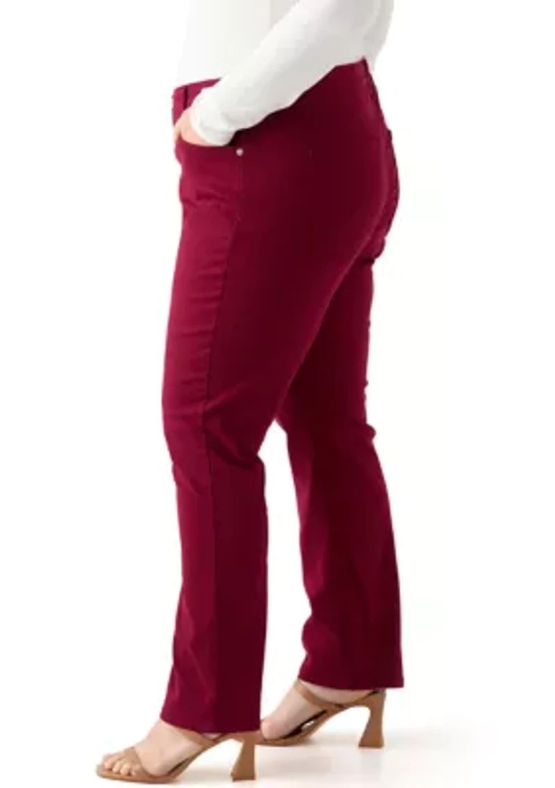 Plus Mid Rise Straight Jeans