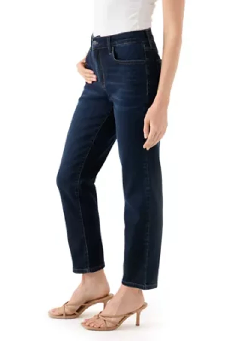 Petite Mid Rise Straight Jeans
