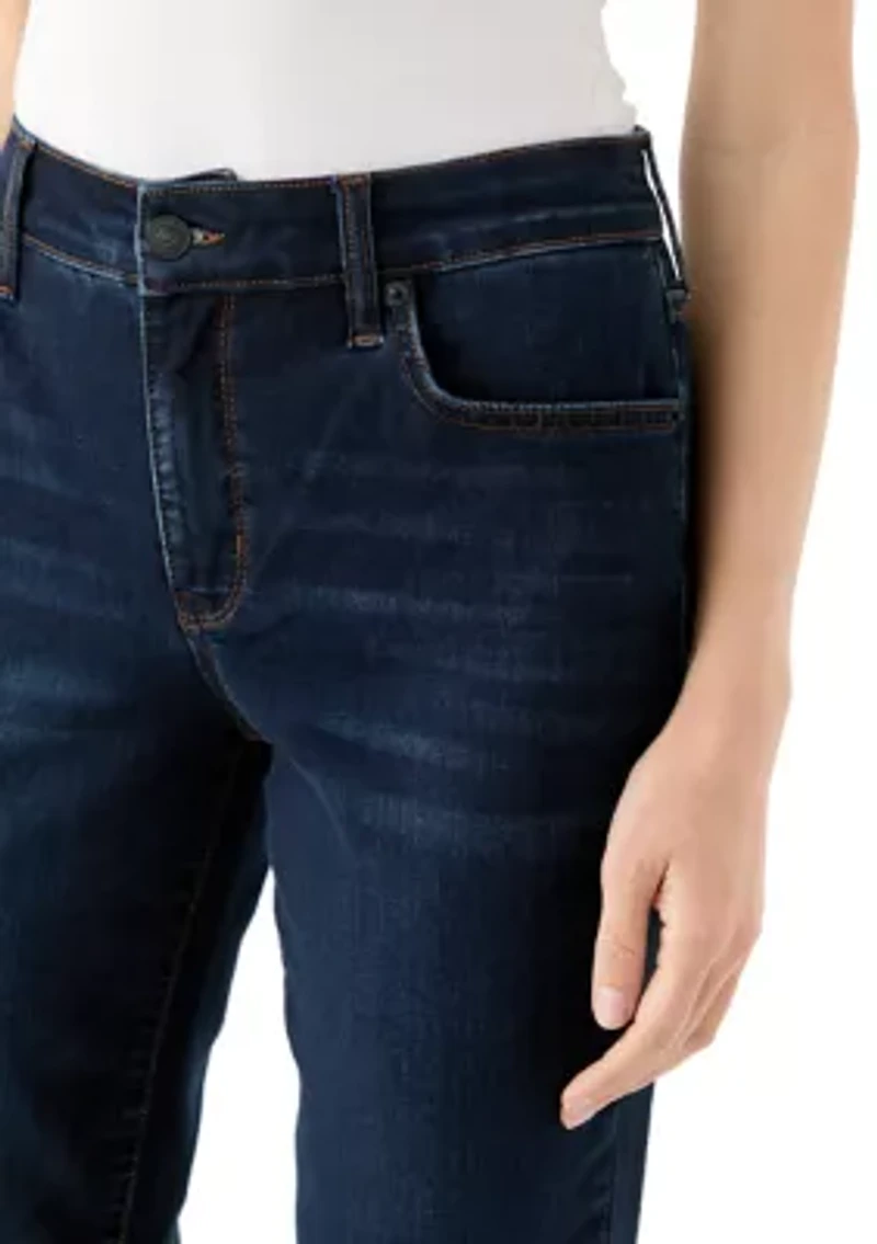 Petite Mid Rise Straight Jeans