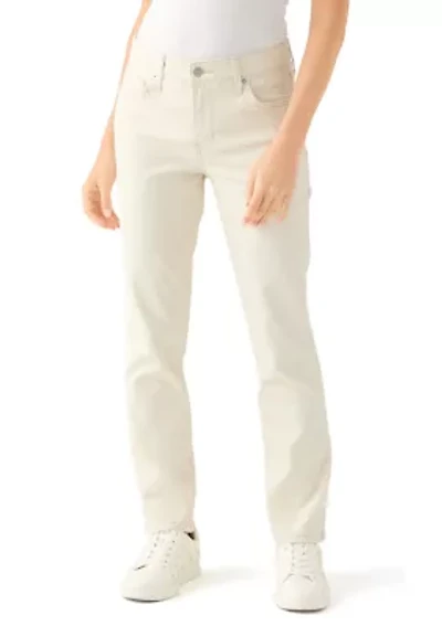 Petite Mid Rise Straight Jeans