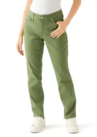 Petite Mid Rise Straight Jeans