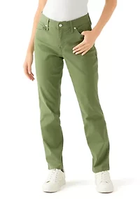 Petite Mid Rise Straight Jeans