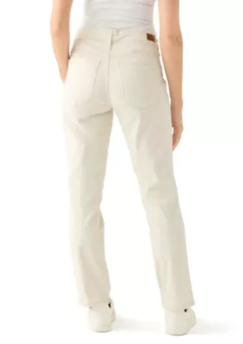 Petite Mid Rise Straight Jeans