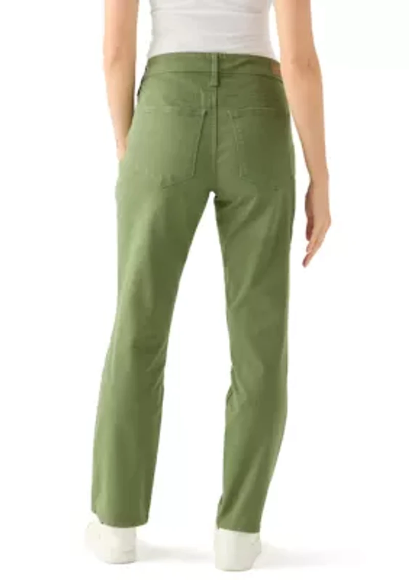 Petite Mid Rise Straight Jeans