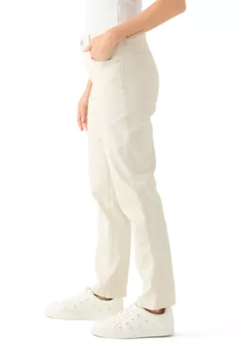 Petite Mid Rise Straight Jeans