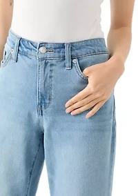 Petite Rolled Wide Leg Jeans