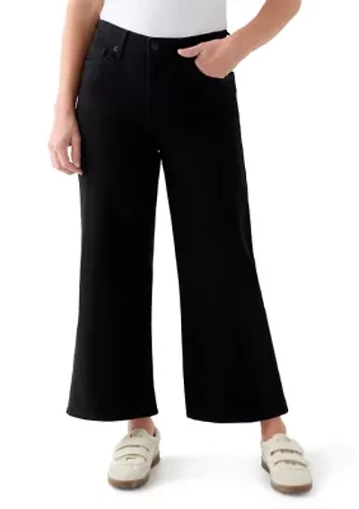 Women's High Rise Wide Leg Cropped Jeans