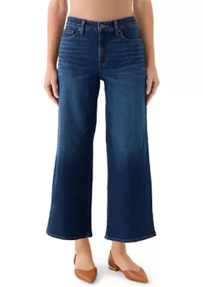 Women's High Rise Wide Leg Cropped Jeans