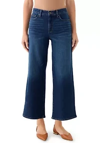 Women's High Rise Wide Leg Cropped Jeans