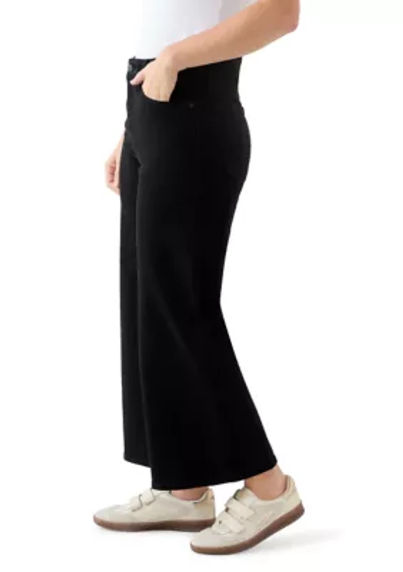 Women's High Rise Wide Leg Cropped Jeans