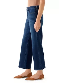 Women's High Rise Wide Leg Cropped Jeans