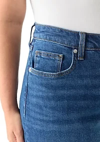 Plus High Rise Cuffed Wide Leg Jeans