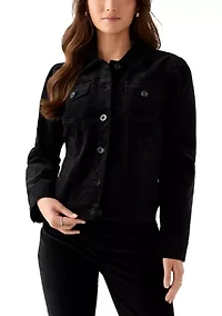 Petite Puff Sleeve Corduroy Jacket