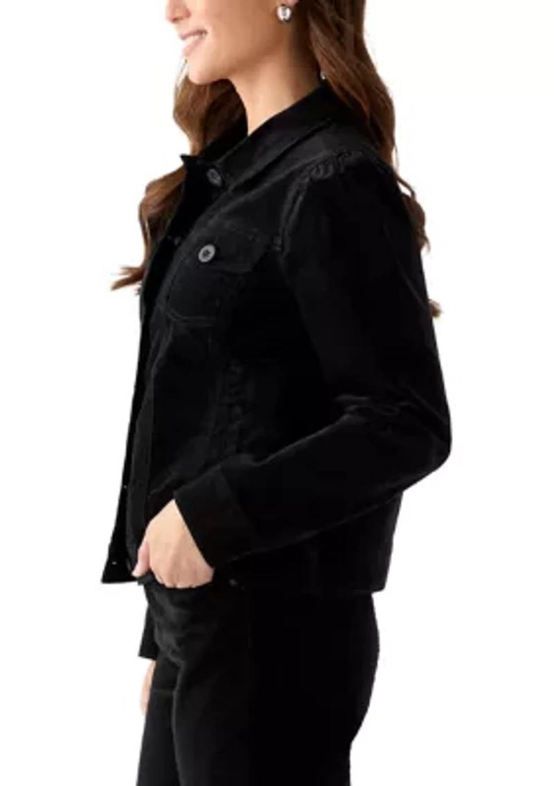 Petite Puff Sleeve Corduroy Jacket