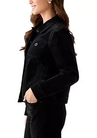Petite Puff Sleeve Corduroy Jacket