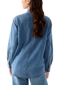 Petite Boyfriend Poplin Button Down Shirt