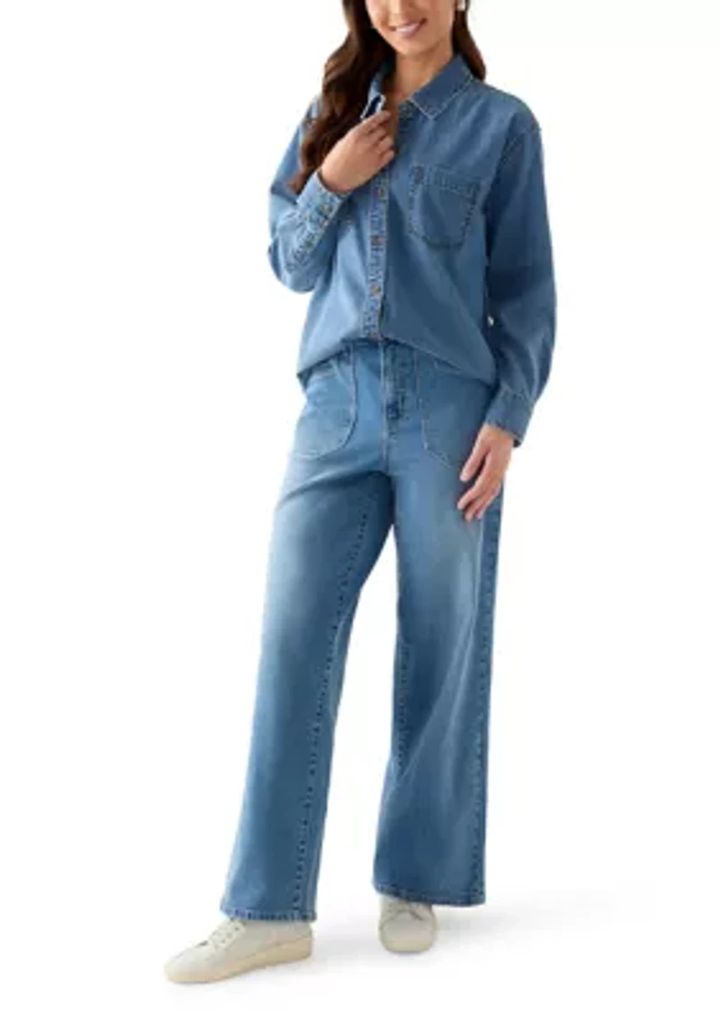 Petite Boyfriend Poplin Button Down Shirt