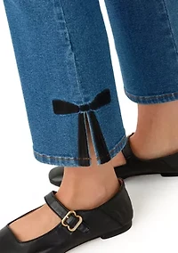 Petite Kick Flare Bow Hem Jeans