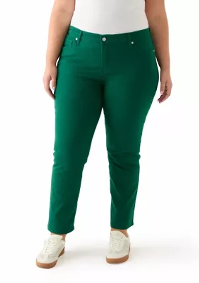 Plus Mid Rise Straight Pants