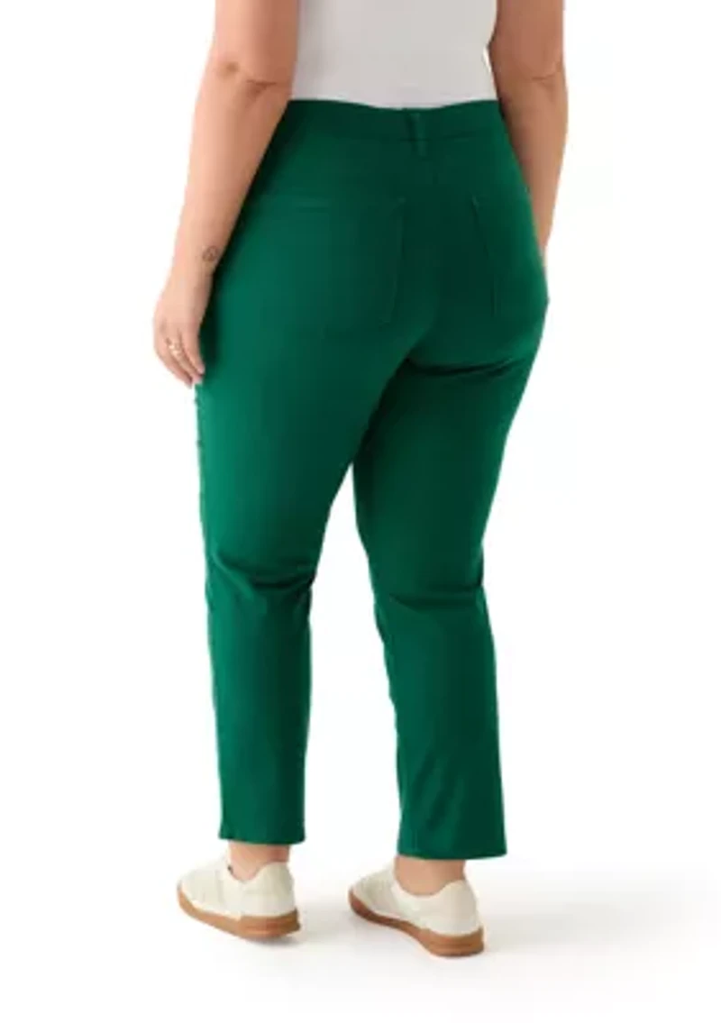 Plus Mid Rise Straight Pants