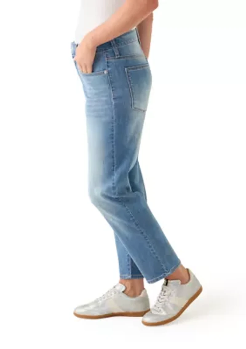 Petite Glitter Denim Pants