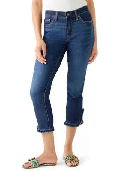 Women's Ruffle Hem Cropped Jeans